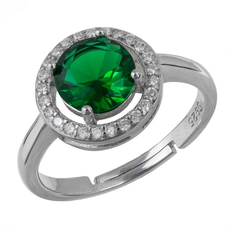 Ασημένιο δαχτυλίδι 925 με πράσινη πέτρα 041617 0417140 Ασήμι