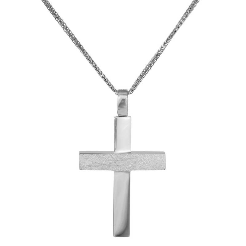 Βαπτιστικοί Σταυροί με Αλυσίδα Αντρικός σταυρός με αλυσίδα Κ14 λουστρέ με ματ 041876C 041876C Ανδρικό Χρυσός 14 Καράτια