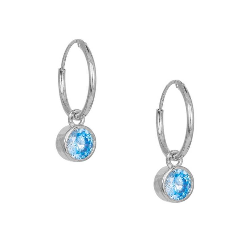 Γυναικεία ασημένια σκουλαρίκια 925 με μπλε πέτρα 042610 042610 Ασήμι