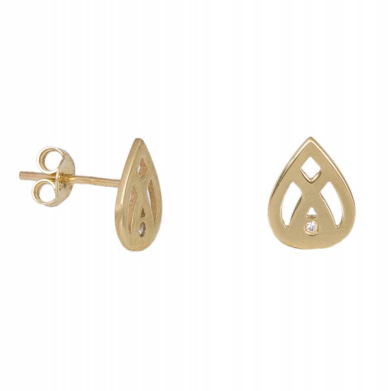 Γυναικεία διάτρητα σκουλαρίκια Κ9 σε σχήμα δάκρυ 043336 043336 Χρυσός 9 Καράτια