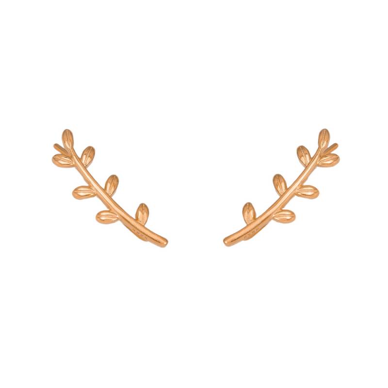 Γυναικείες μανσέτες αυτιών Rose Gold Leaves 925 043754 043G144 Ασήμι