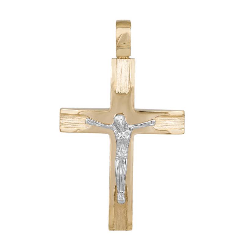 Σταυροί Βάπτισης - Αρραβώνα Ανδρικός σταυρός αρραβώνα με τον Εσταυρωμένο Κ14 044803 044803 Ανδρικό Χρυσός 14 Καράτια