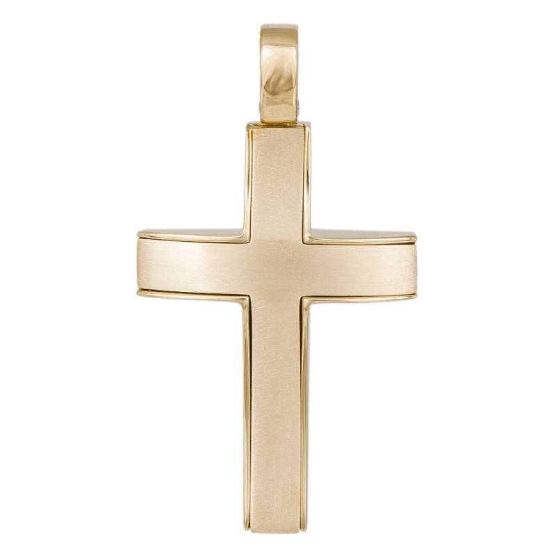 Σταυροί Βάπτισης - Αρραβώνα Βαπτιστικός ματ σταυρός για αγόρι Κ14 044818 044818 Ανδρικό Χρυσός 14 Καράτια