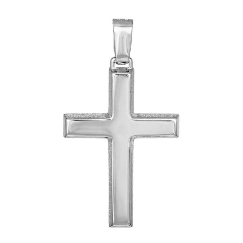 Σταυροί Βάπτισης - Αρραβώνα Λευκόχρυσος ανδρικός σταυρός Κ9 λουστρέ 045511 045511 Ανδρικό Χρυσός 9 Καράτια
