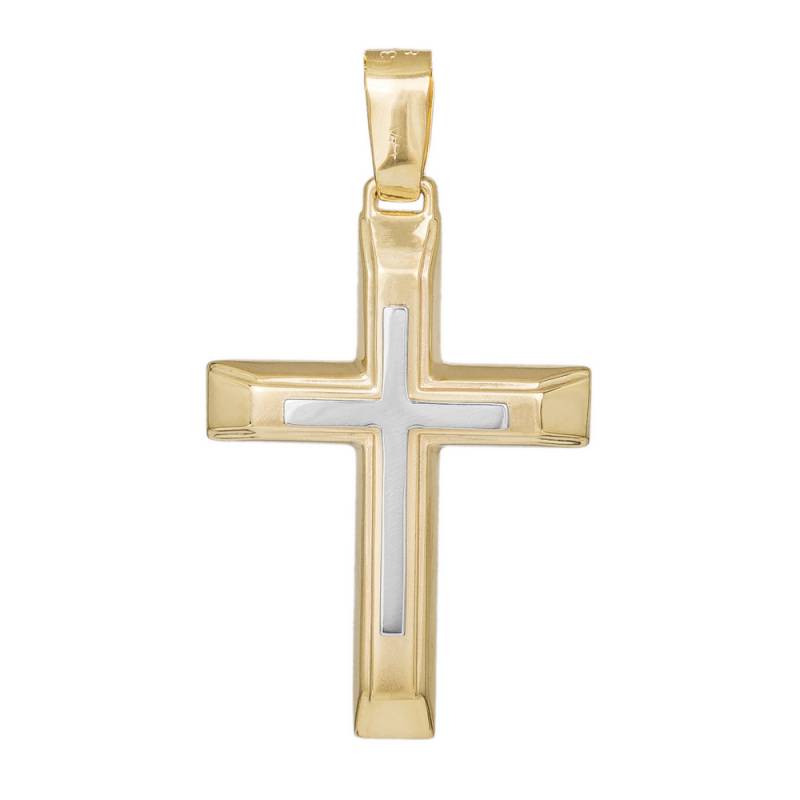 Σταυροί Βάπτισης - Αρραβώνα Ανδρικός δίχρωμος σταυρός Κ9 045520 045520 Ανδρικό Χρυσός 9 Καράτια