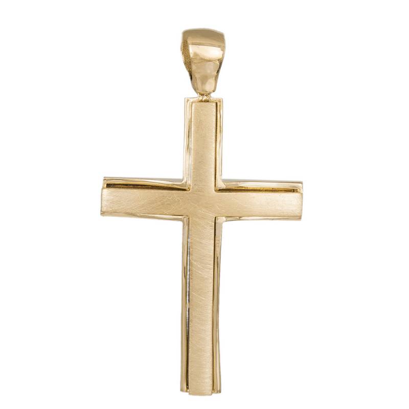 Σταυροί Βάπτισης - Αρραβώνα Χρυσός βαπτιστικός σταυρός για αγόρι Κ14 046168 046168 Ανδρικό Χρυσός 14 Καράτια