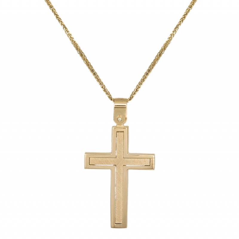Βαπτιστικοί Σταυροί με Αλυσίδα Κλασικός αντρικός σταυρός με αλυσίδα Κ14 046188C 046188C Ανδρικό Χρυσός 14 Καράτια