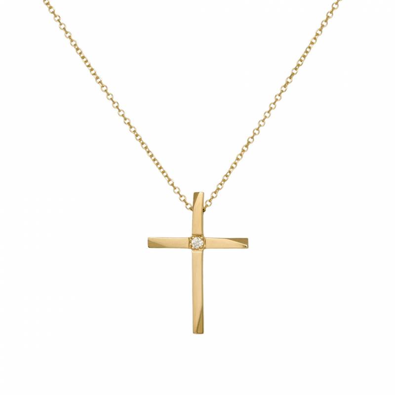 Βαπτιστικοί Σταυροί με Αλυσίδα Χρυσός γυναικείος σταυρός Κ14 με αλυσίδα 047106 047106 Γυναικείο Χρυσός 14 Καράτια