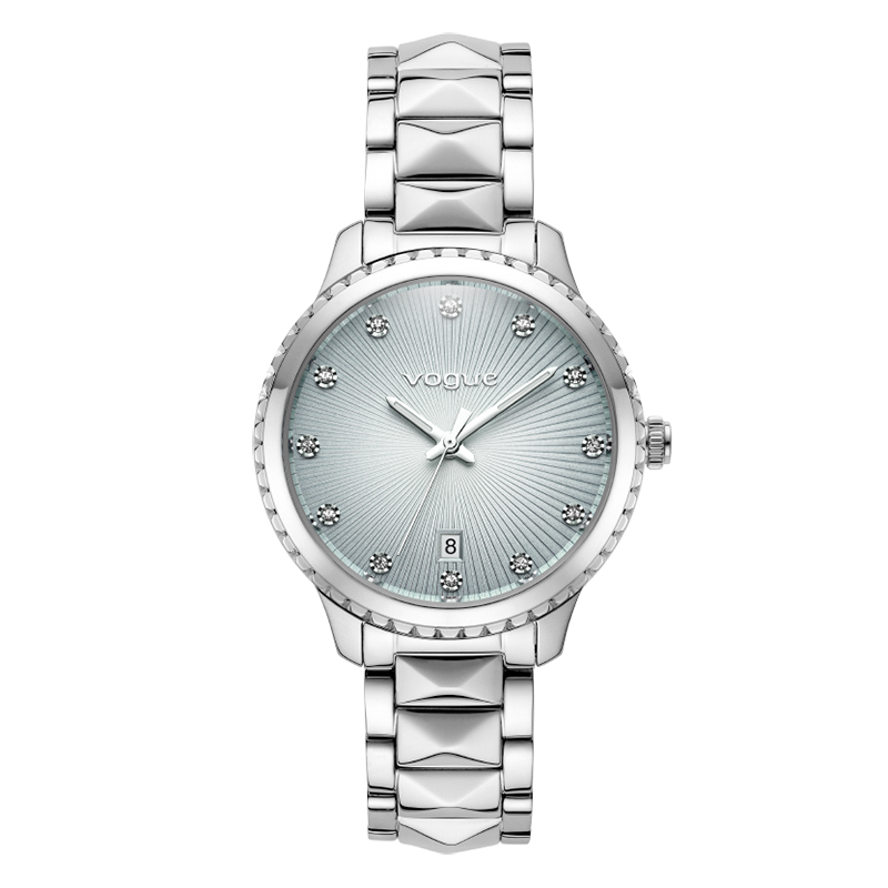 Γυναικείο ρολόι Monaco Vogue με γκρι μπλε ντεγκραντέ καντράν 611382 611382 Ατσάλι