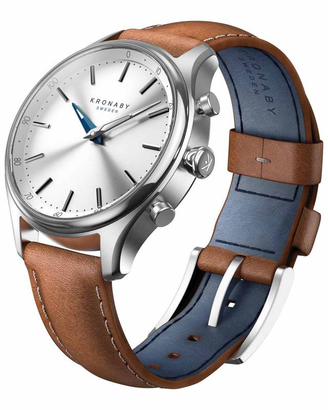 Kronaby Sweden connected Brown leather strap A1000-0658 A1000-0658 Ατσάλι