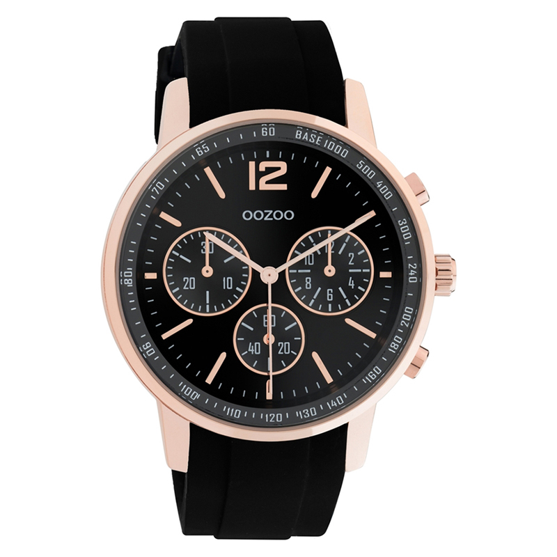 Ρολόι OOZOO Timepieces Black Rubber Strap C10855 C10855