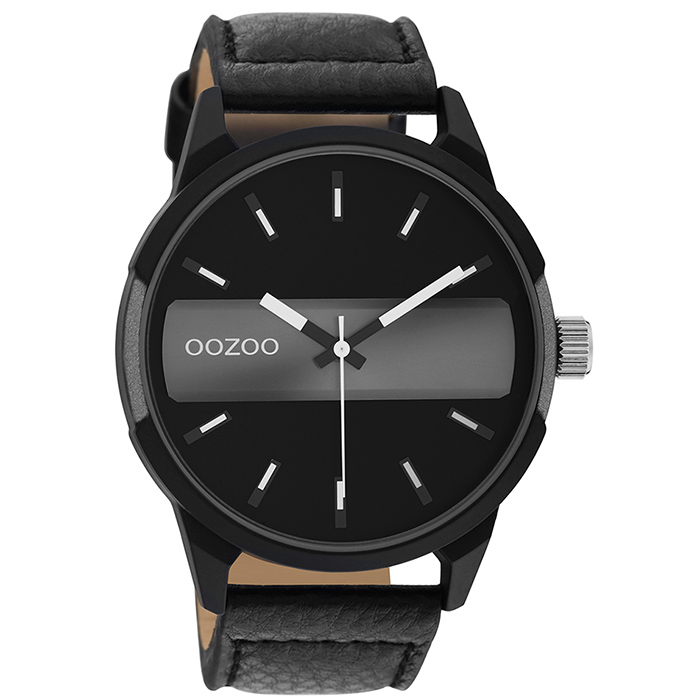 Αντρικό ρολόι OOZOO Black Leather Strap C11000 C11000