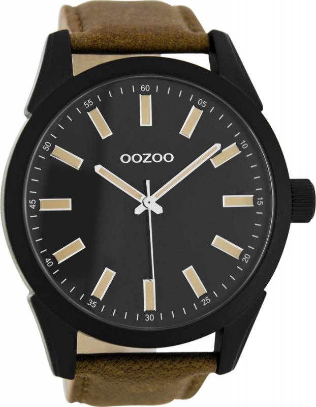 OOZOO αντρικό ρολόι XL Τimepieces Brown Leather Strap C7812 C7812