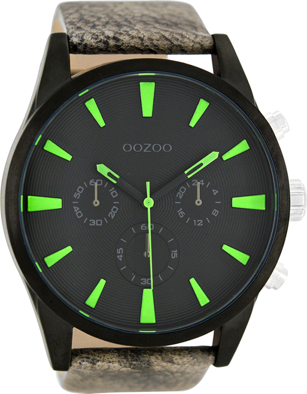 Ρολόι OOZOO XL Τimepieces Gray Leather Strap C8201 C8201