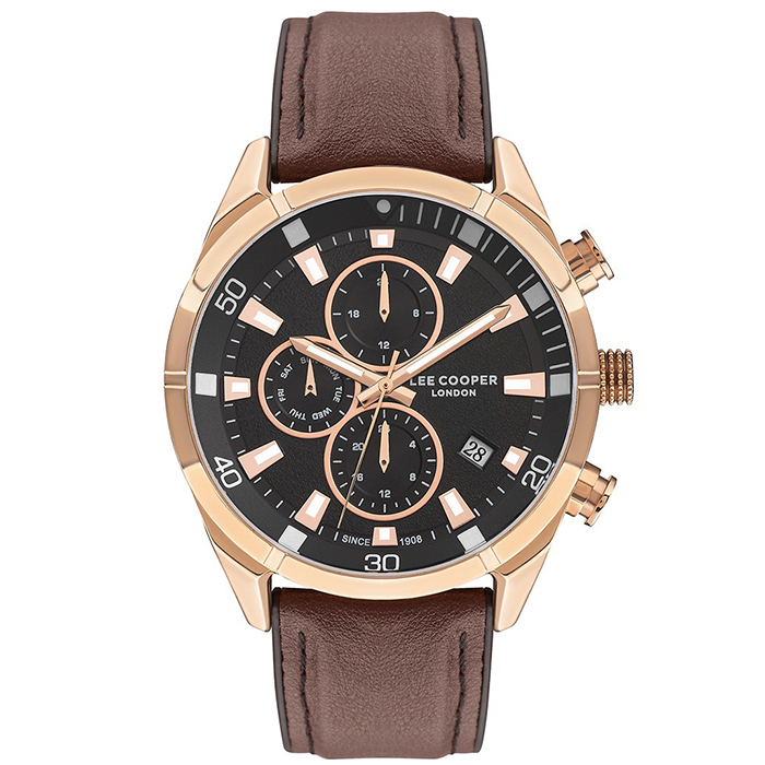 Lee Cooper Dual Time Brown Strap LC07377.452 LC07377.452