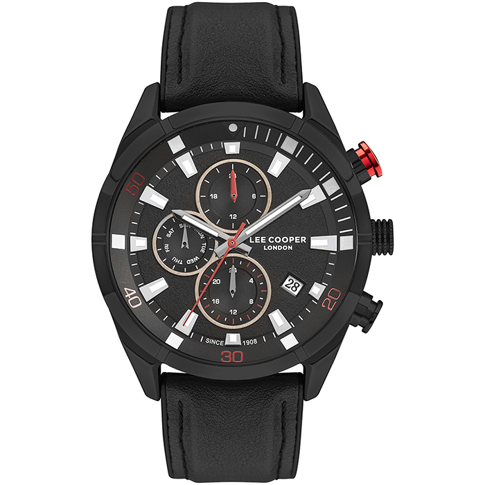 Lee Cooper Dual Time Black Strap LC07377.651 LC07377.651