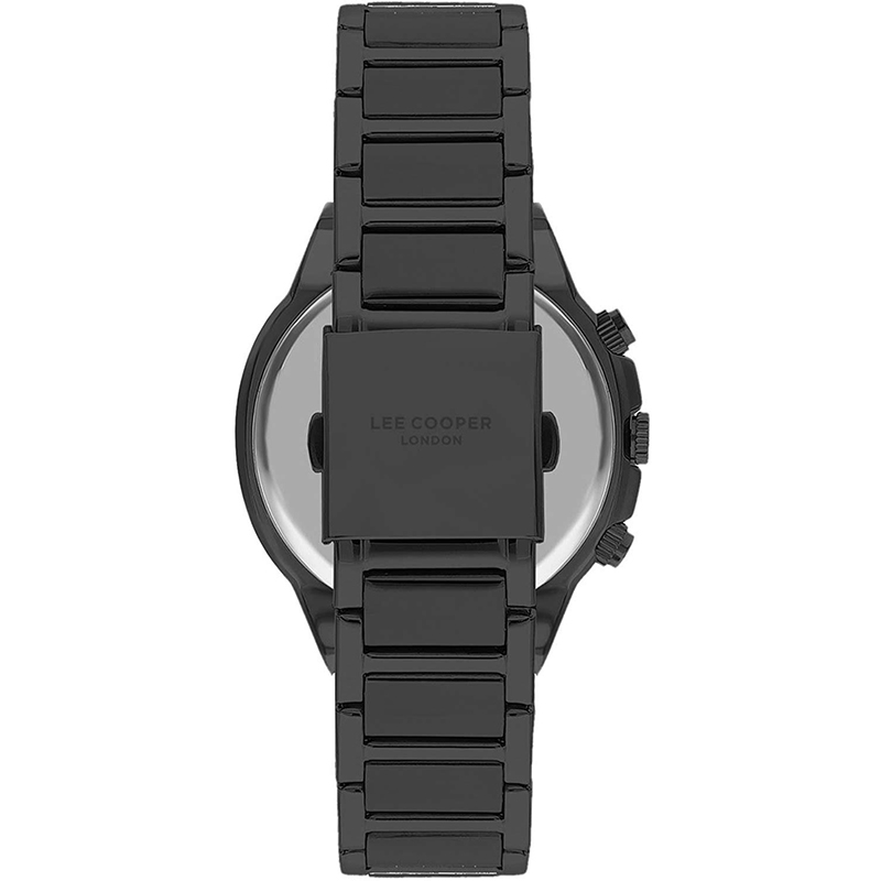 Ανδρικό ρολόι Lee Cooper Dual Time Black Metallic Bracelet LC07431.660 LC07431.660