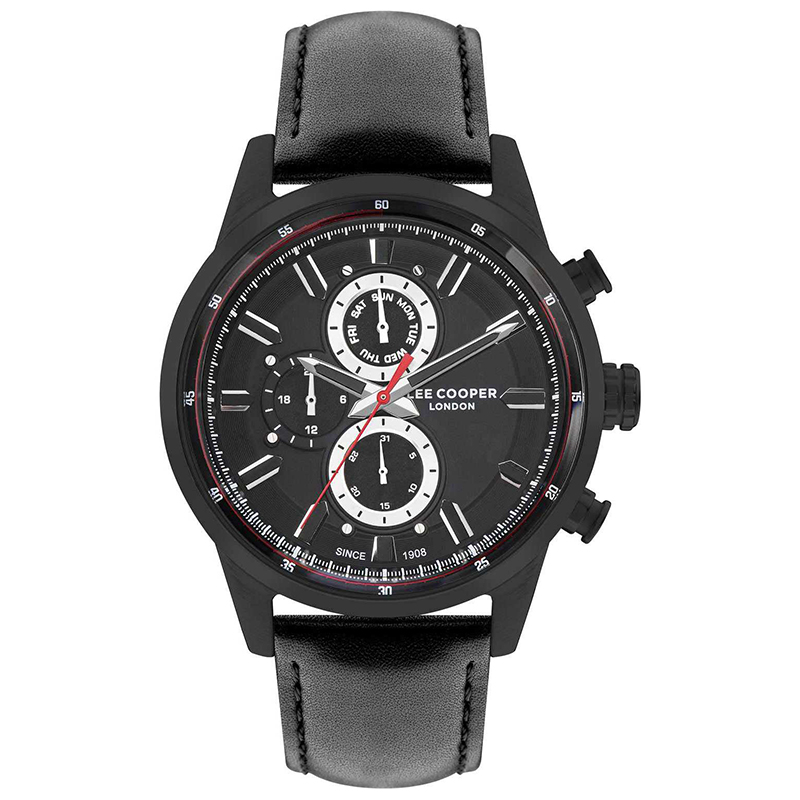 Ανδρικό ρολόι Lee Cooper Black Leather Strap LC07855.651 LC07855.651