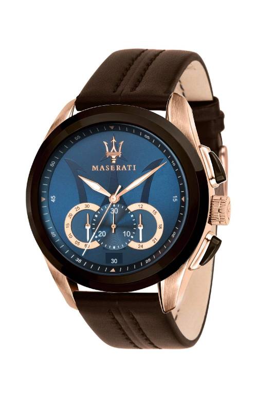 Ανδρικό ρολόι Maserati Traguardo Brown Leather R8871612024 R8871612024 Ατσάλι