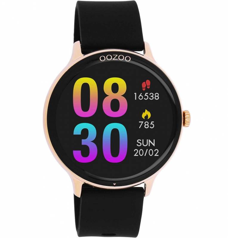 Ρολόι OOZOO Timepieces Smartwatch με μαύρο καουτσούκ λουράκι Q00133 Q00133