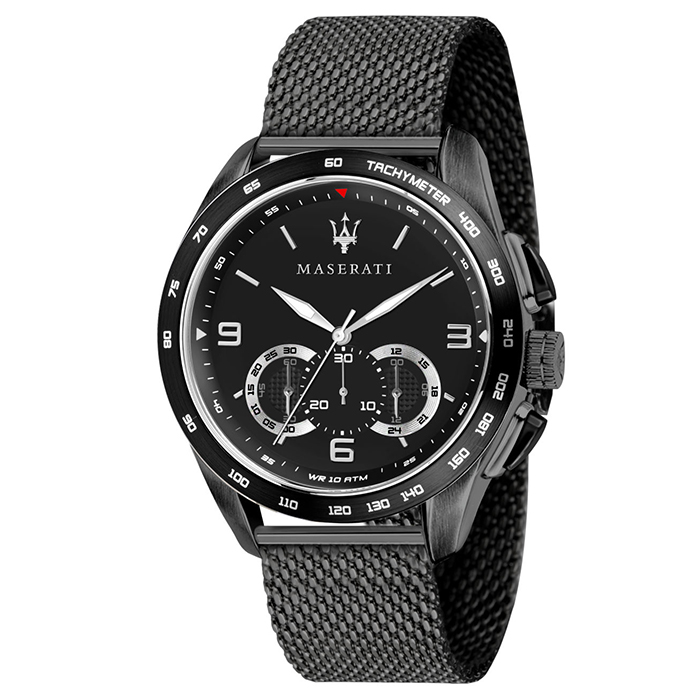 Μαύρο ρολόι Maserati Traguardo Quartz Chronograph R8873612031 R8873612031 Ατσάλι