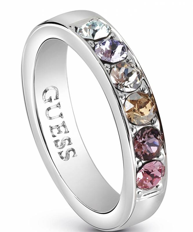 Σειρέ δαχτυλίδι Guess με πολύχρωμες πέτρες ζιργκόν UBR83037-54 UBR83037-54 Ορείχαλκος
