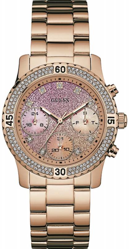 Guess Crystals Multifunction Rose Gold Stainless Steel Bracelet W0774L3 W0774L3 Ατσάλι