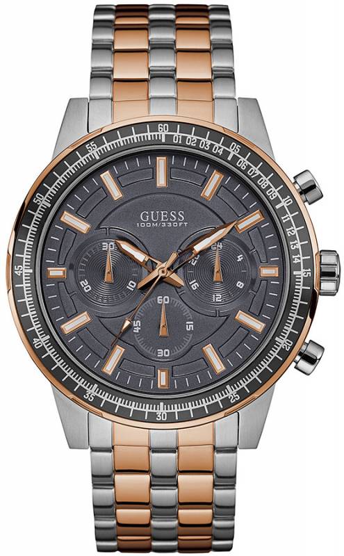 Guess Chronograph Two-Tone Stainless Steel Bracelet W0801G2 W0801G2 Ατσάλι