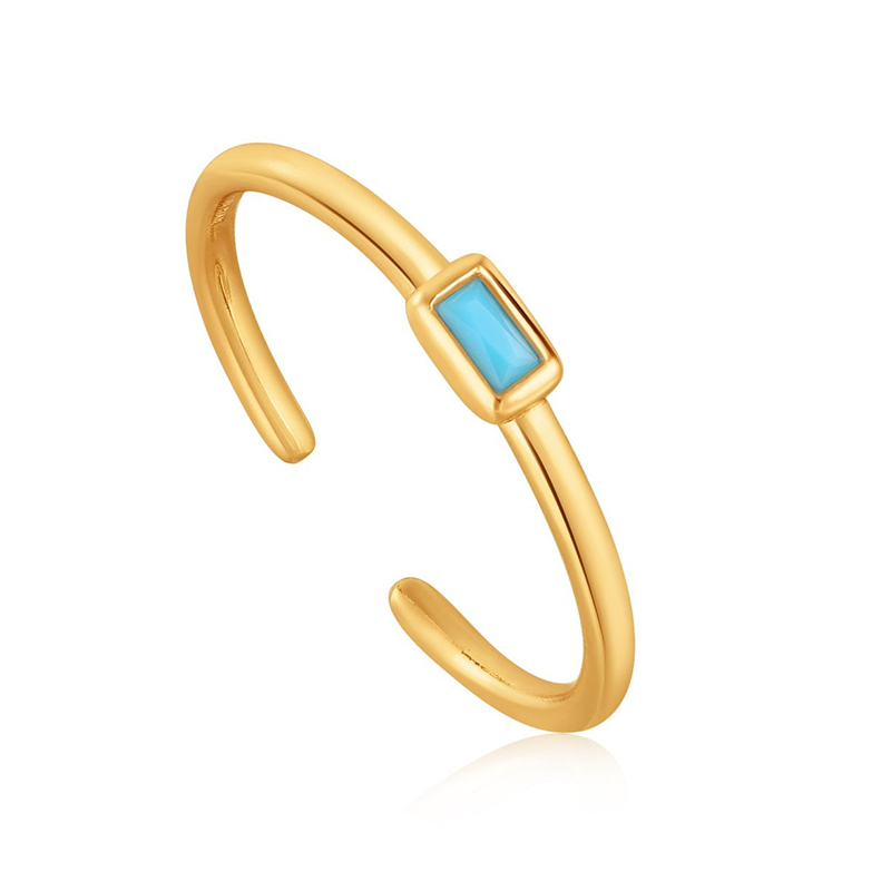 Επίχρυσο δαχτυλίδι 925 Ania Haie Turquoise R033-01G R033-01G Ασήμι