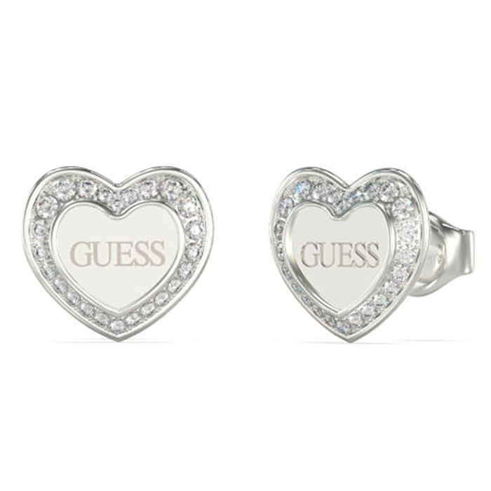 Γυναικεία σκουλαρίκια καρδούλες Guess steel Amami JUBE04035JWRHT/U JUBE04035JWRHT/U Ατσάλι